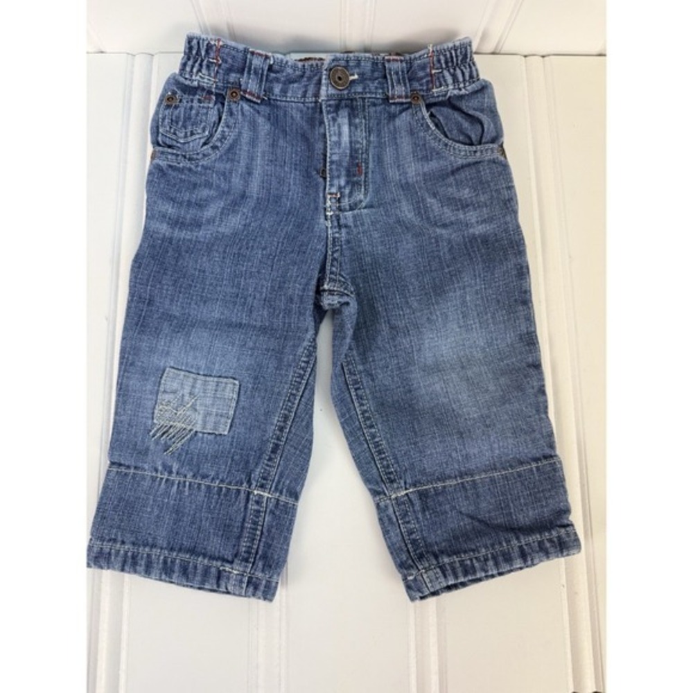 OshKosh B'gosh Genuine Baby Jeans 9M Plaid Cuff Lined‎ Unisex Denim - Picture 6 of 10